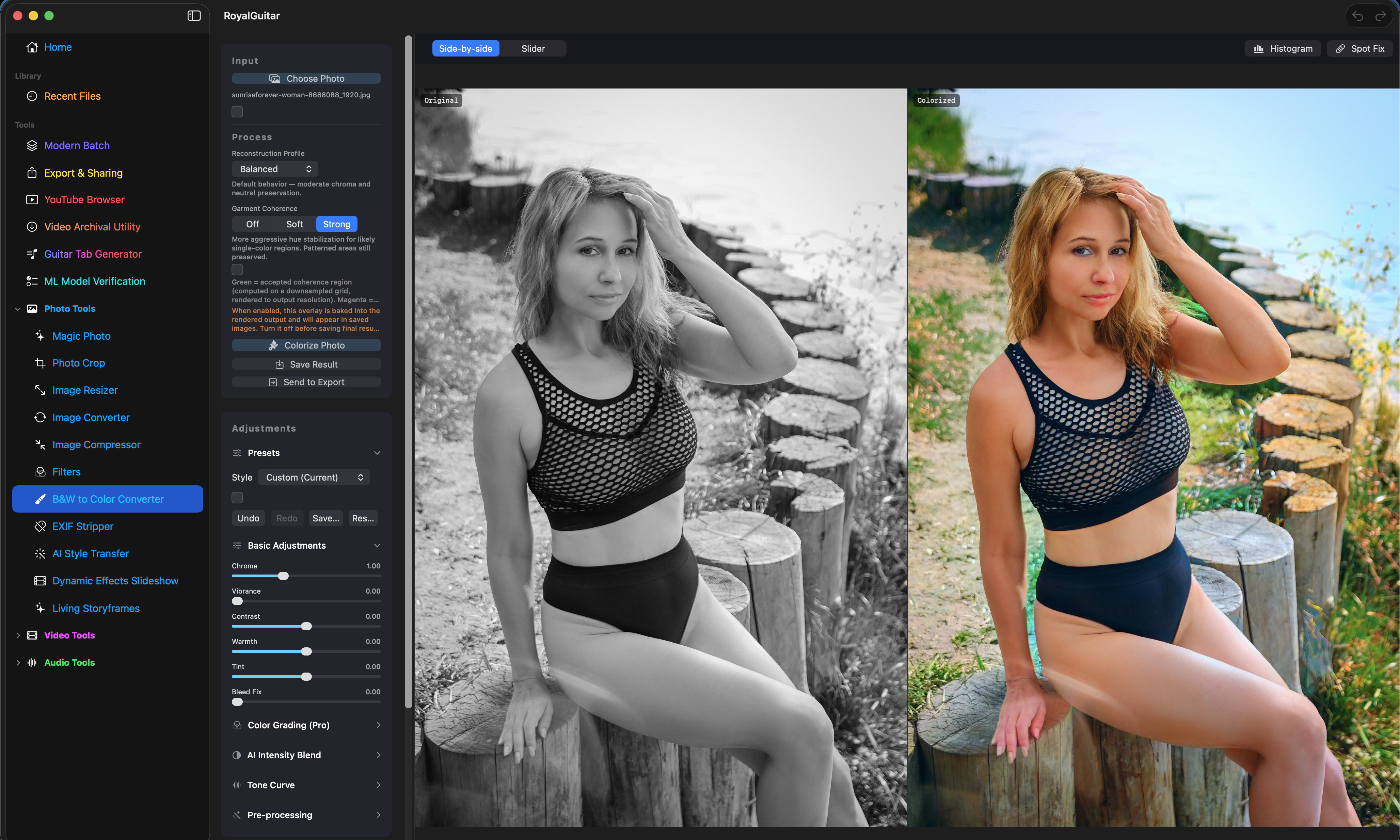 B&W to color converter